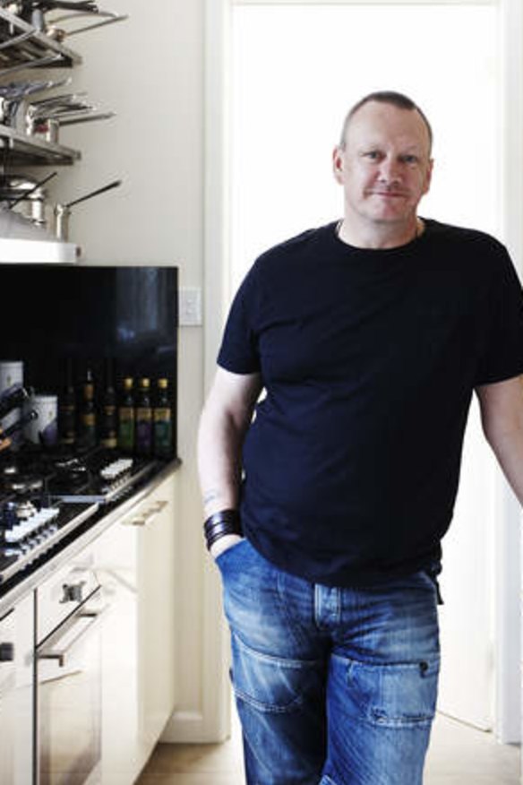 Chef Ian Curley in his home kitchen.