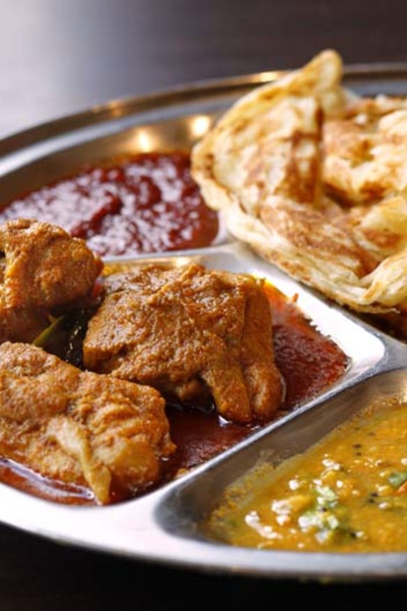Go-to dish: Roti canai with chicken curry, $11.90.