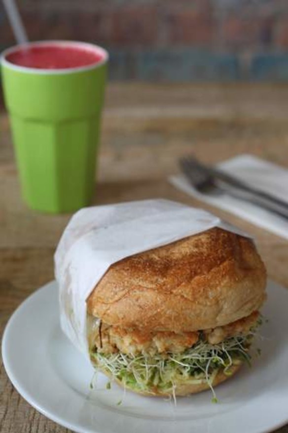 Pilgrims' vegetarian burgers are a hit.