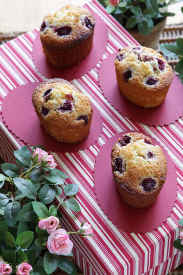 Raspberry and lemon friands.