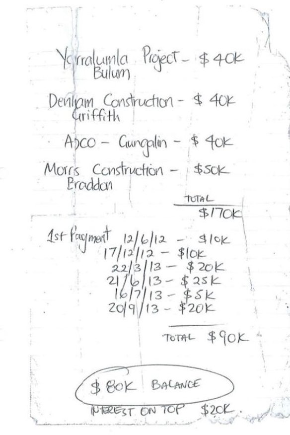 The original document Mr Manase was accused of penning.