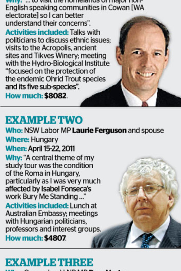 Travel expenses claimed on the public purse.