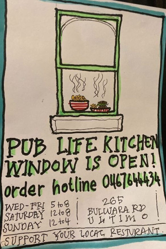 An anonymous community member has been making flyers to advertise Pub Life Kitchen.