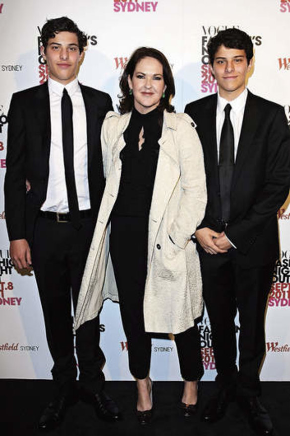 Back in black … Clements with sons Sam (at left) and Joe in 2011.