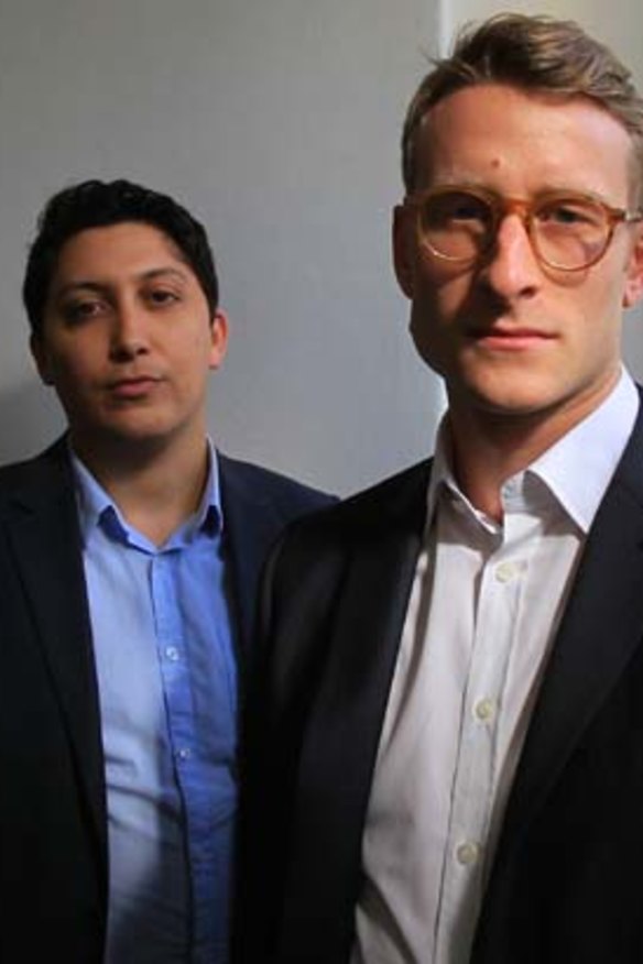 GetUp!'s Sam McLean, right, with Simon Sheikh.