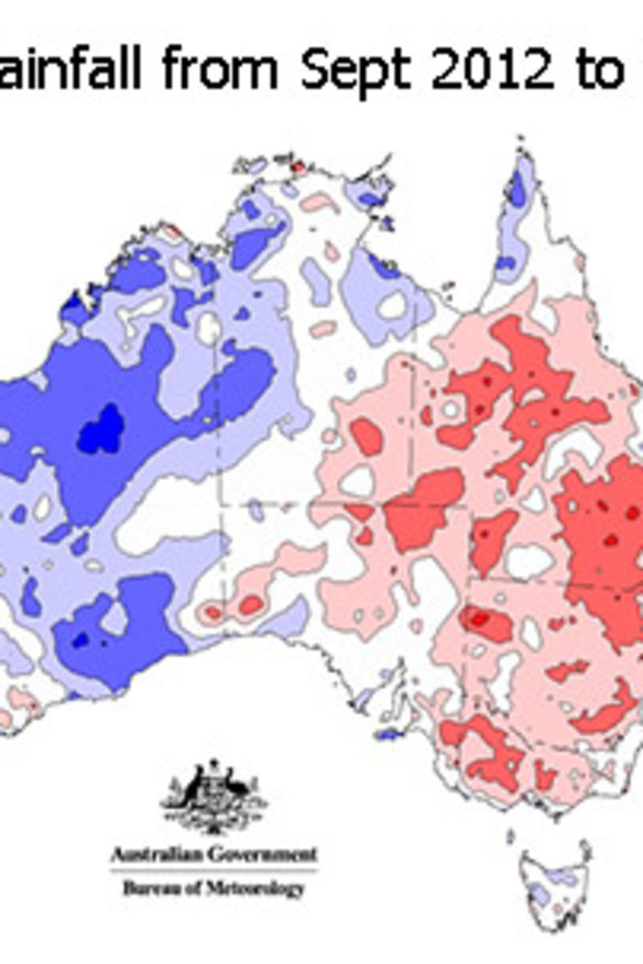 Australian rainfall from 1 Sept 2012 until 28 Feb 2014.