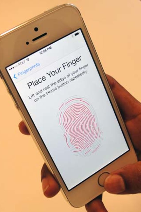 The iPhone 5S fingerprint scanner in action.