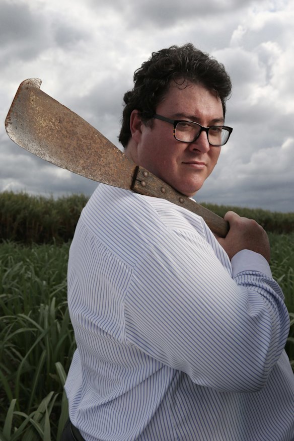 George Christensen in a sugar cane field near Mackay, Queensland.
