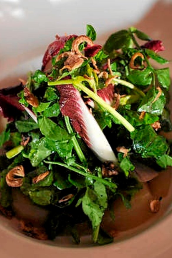 Salad of watercress, pears and cheese from Seamstress.