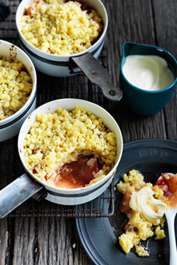 Wintry treat: Apple-rhubarb shortcake.