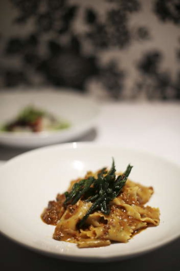 Melt-in-the-mouth: Thyme pappardelle with duck ragout and porcini mushrooms.