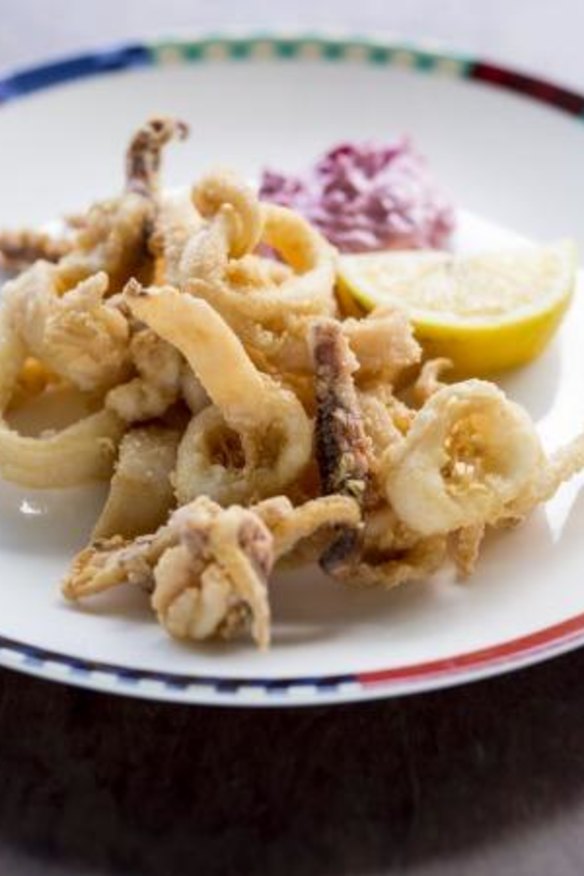 Fried calamari at A La Grecque restaurant in Aireys Inlet.