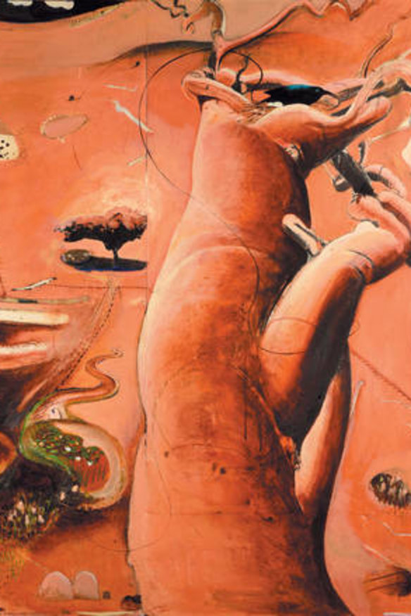 Tonight the spotlight will be on Brett Whiteley's <i>Sloping up on the Olgas (1) (With Crow)</i>.