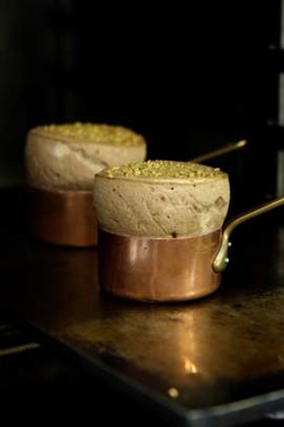 Out of the oven ... the chocolate souffles.