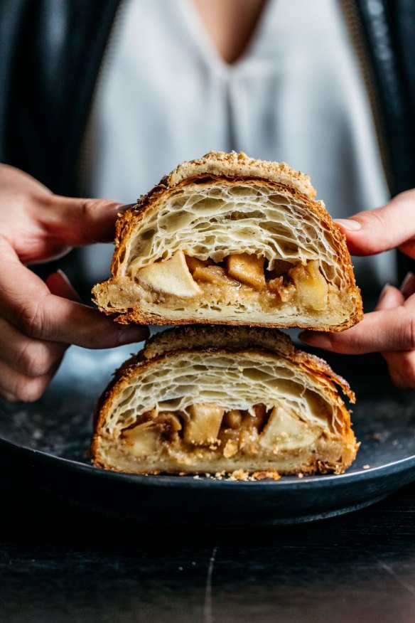 Apple crumble croissant at Stix bakery. 