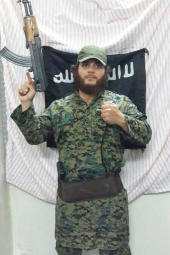 Social media antics: Convicted Sydney terrorist Khaled Sharrouf, who is reportedly in Iraq with his wife and children. 