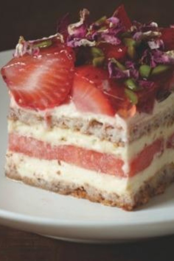 The famous strawberry watermelon cake.