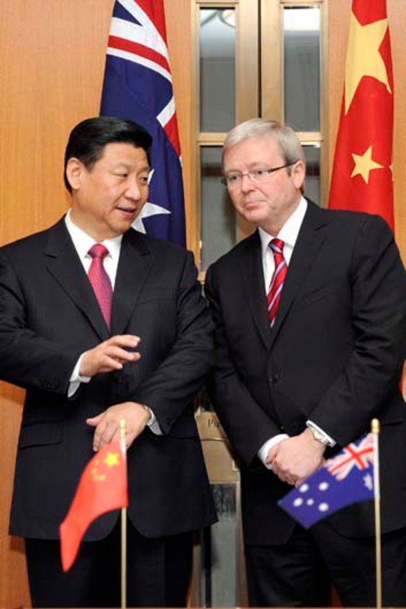 Xi who must be obeyed: Kevin Rudd meets China's then vice-president Xi Jinping in June 2010.