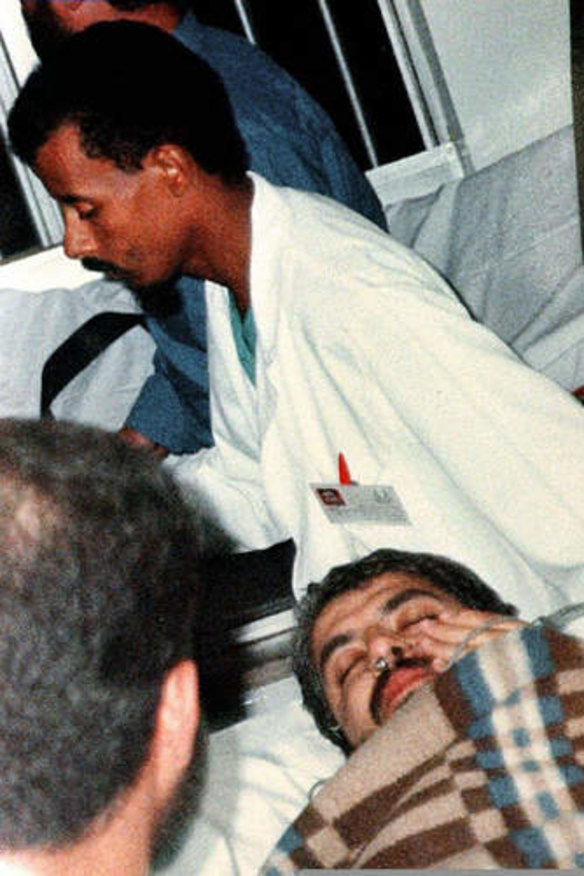 Mishal is rushed to hospital in Amman after having poison injected in his ear.