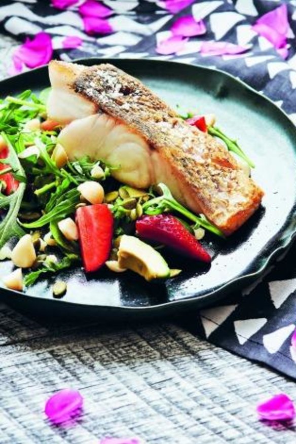 Barramundi with summery salad.