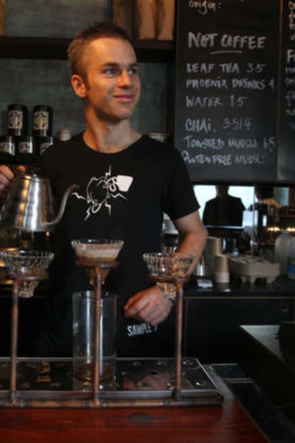 Best barista ... Reuben Mardan from Sample Coffee.