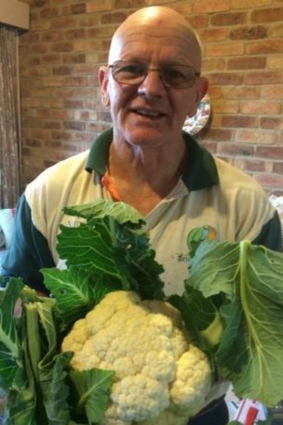 Great crop: One of Mark Robertson's cauliflowers.