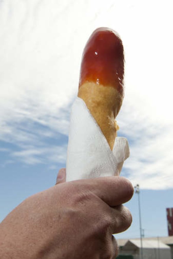 A Dagwood Dog at the Royal Queensland Show or "Ekka".