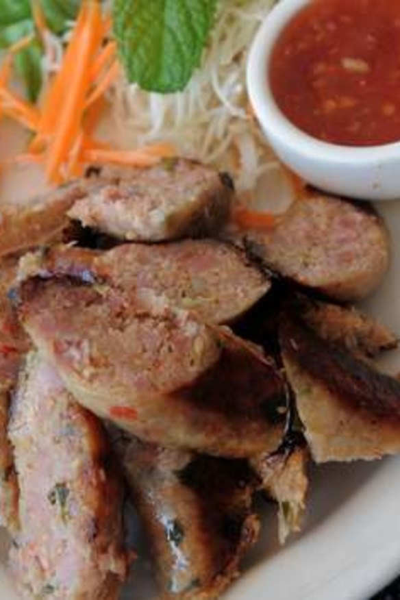 The homemade Lao sausage, a highlight at Two Sisters in Dickson.