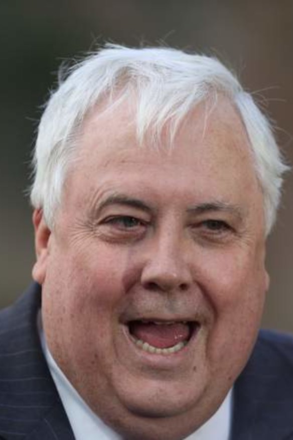 Clive Palmer on Tuesday. Photo: Andrew Meares