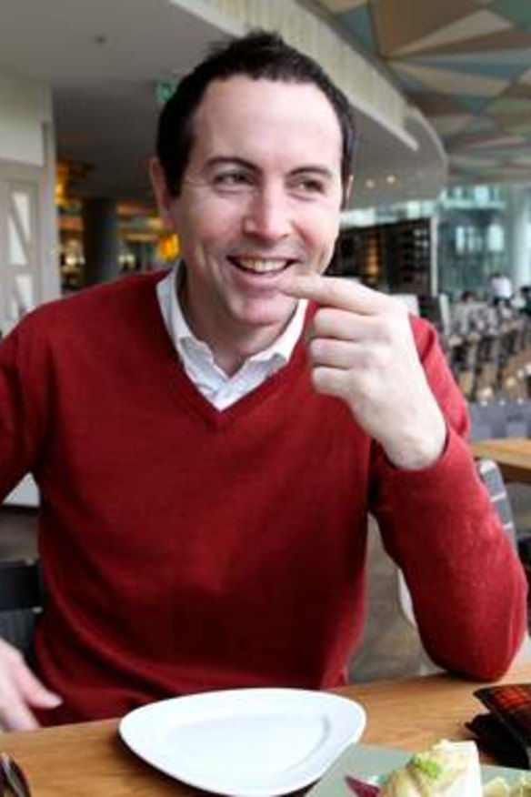 Candid moment ... Adam Boland at lunch in the Osteria Balla in The Star, Sydney.