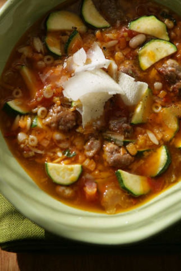 Brrrrr ... Minestrone with sausage to the rescue.