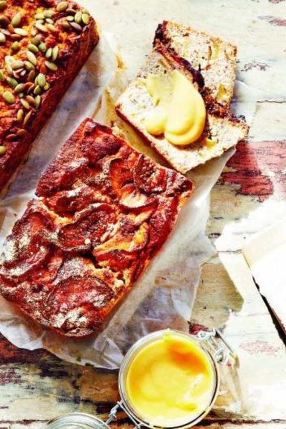 Serve the paleo loaf with macadamia nut butter.