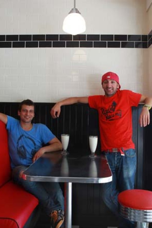 Owners Ioannis Benardos and Giuliano Colosimo at Bernie's Diner in Moss Vale.