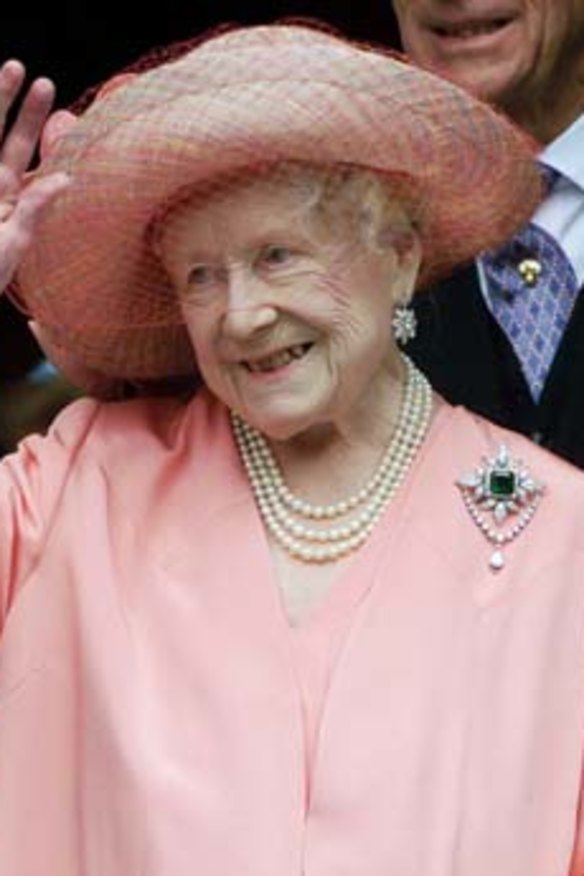 The royal wave ... the Queen Mother acknowledges wellwishers in 2000.