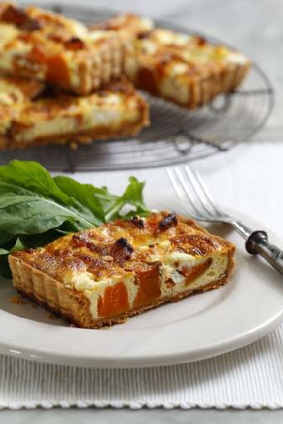 Pumpkin and goat's cheese tart.