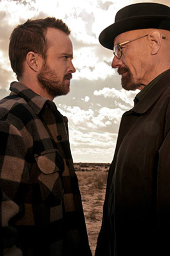 Final showdown? ... Jesse (Aaron Paul) faces off with Walt (Bryan Cranston) in <i>Breaking Bad</i> finale.