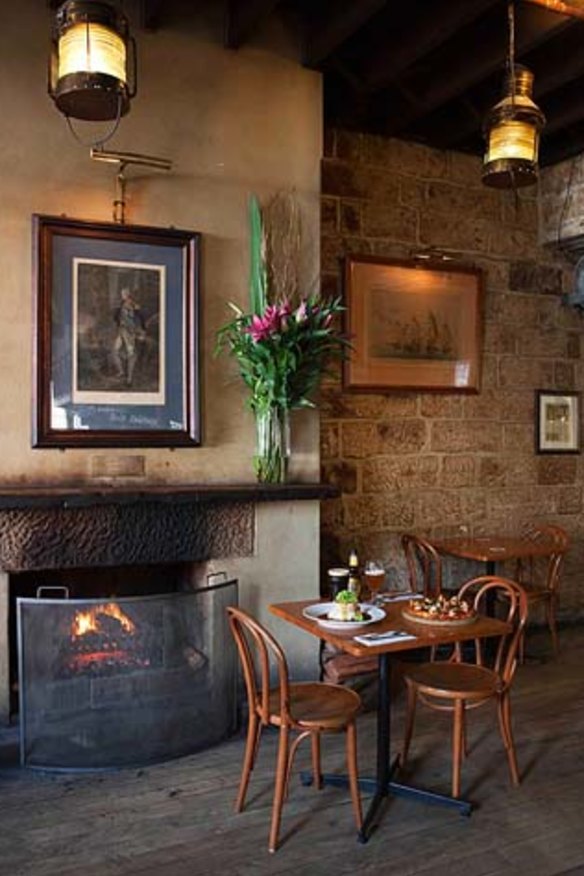 A pie and porter by the fire at the The Lord Nelson.