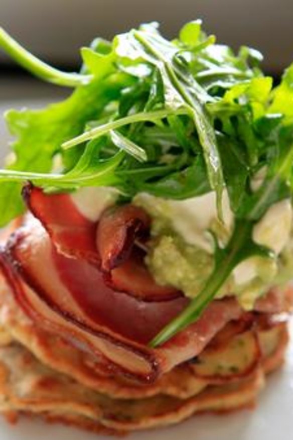 Corn fritters from Jack and Daisy cafe in Pascoe Vale.