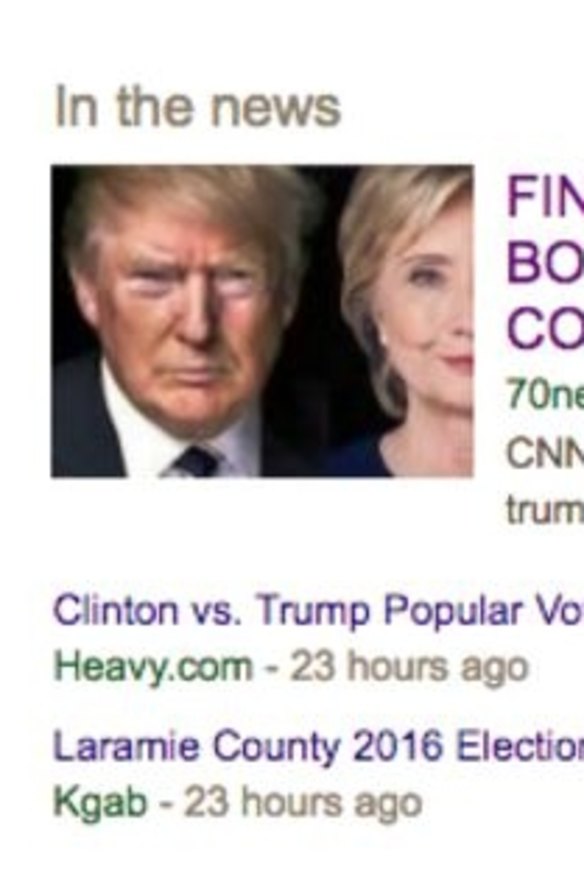 Fake news on Google.