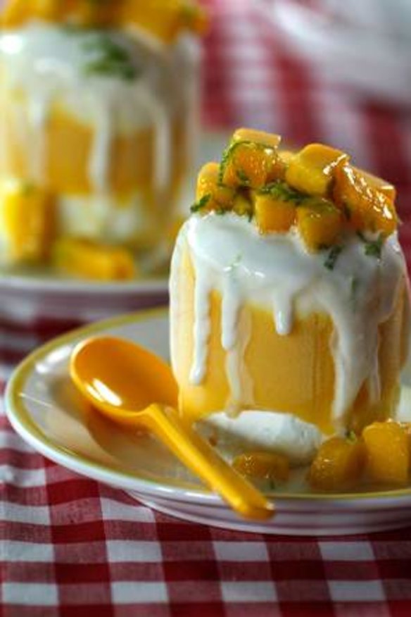 Mango and coconut vacherin.