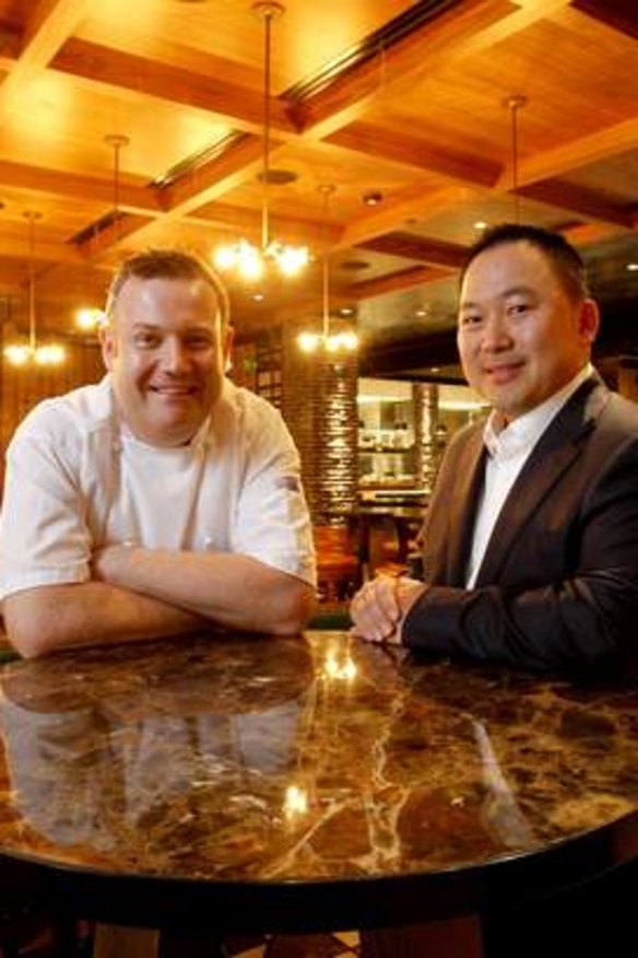 On the up ... Bourbon chef James Metcalfe and owner Christopher Cheung.