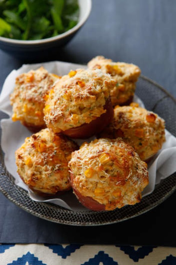 Jill Dupleix's prosciutto and roast sweetcorn muffins.