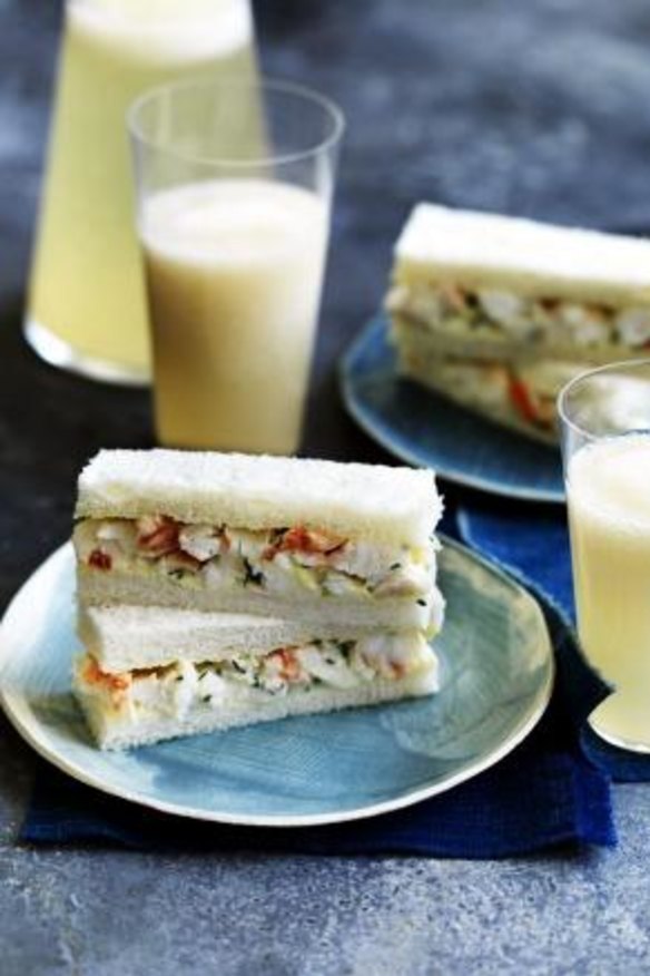 Neil Perry's white peach cocktails with lobster sandwiches.