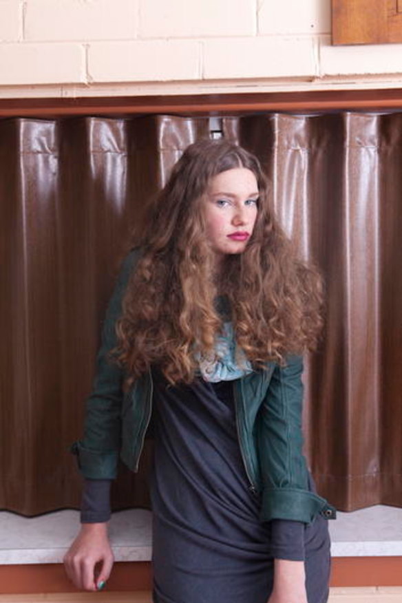 Leonard St. Rock It leather jacket in sea green, $580.