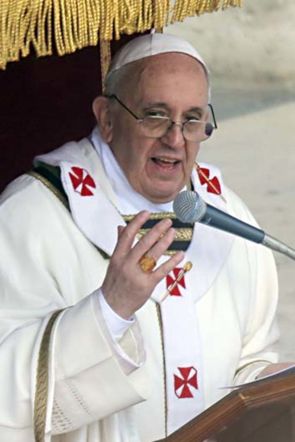 "We must open his arms to protect all of God's people": Pope Francis.