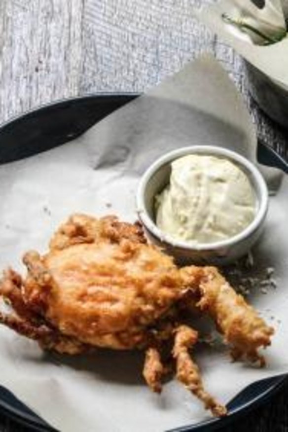 Soft-shell crab with horseradish mayonnaise at Ombra, Melbourne.