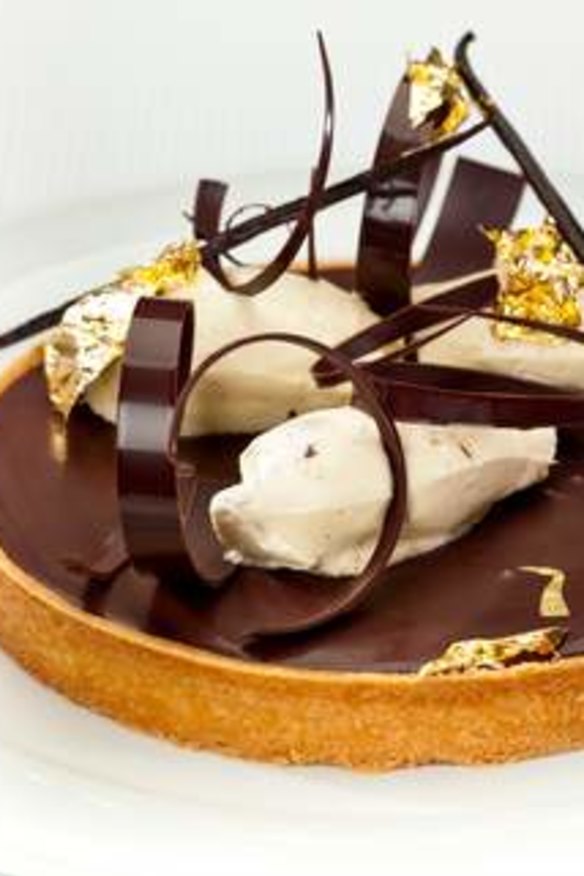 Pierrick Boyer's almond, coffee and chocolate tart.