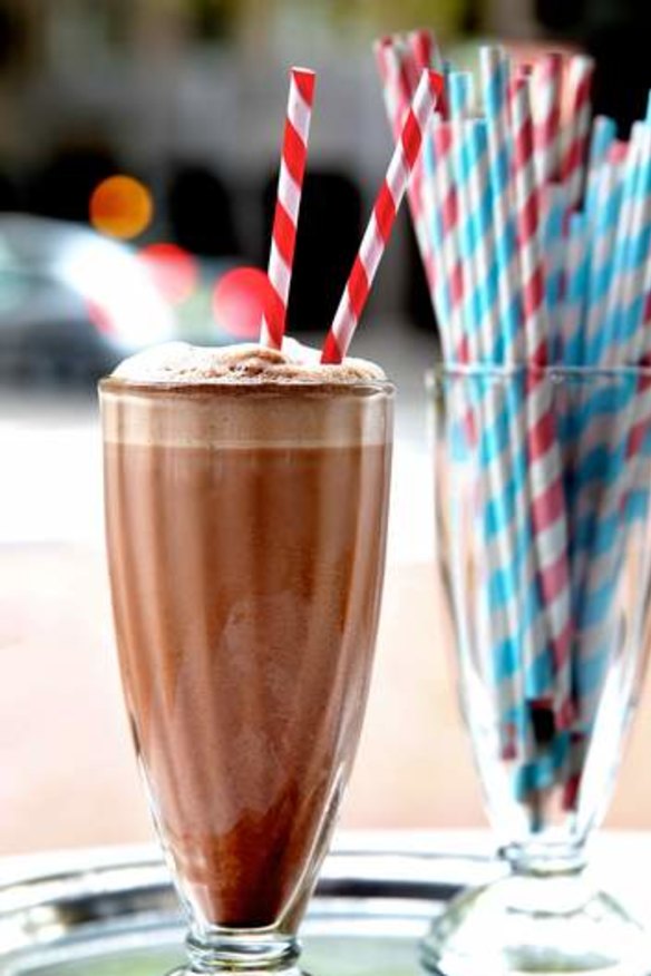 Drink up: Double chocolate and peanut butter shake.