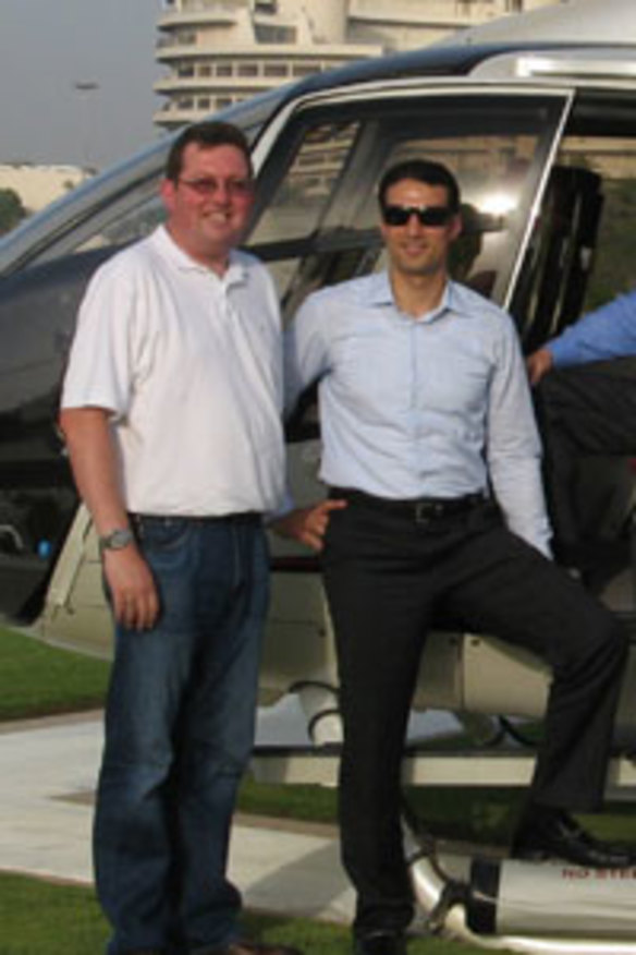 The junket ... Andrew Kelly and Charif Kazal at the Emirates Palace Hotel, Abu Dhabi.