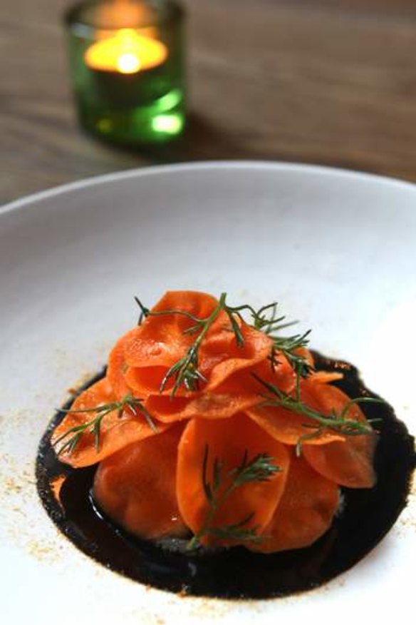 Go-to dish: Southern calamari, carrots, squid ink, sea blight ($26).